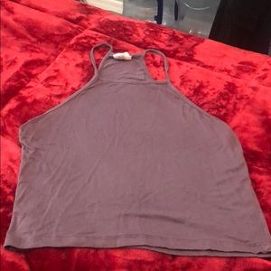 Mauve high neck crop top